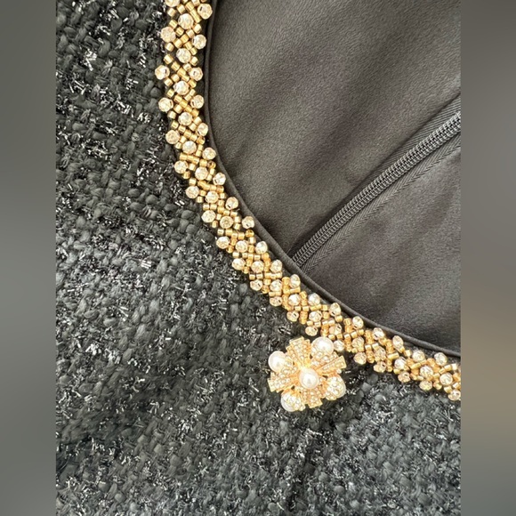 Self Portrait BLACK BOUCLE MINI DRESS - Picture 3 of 3